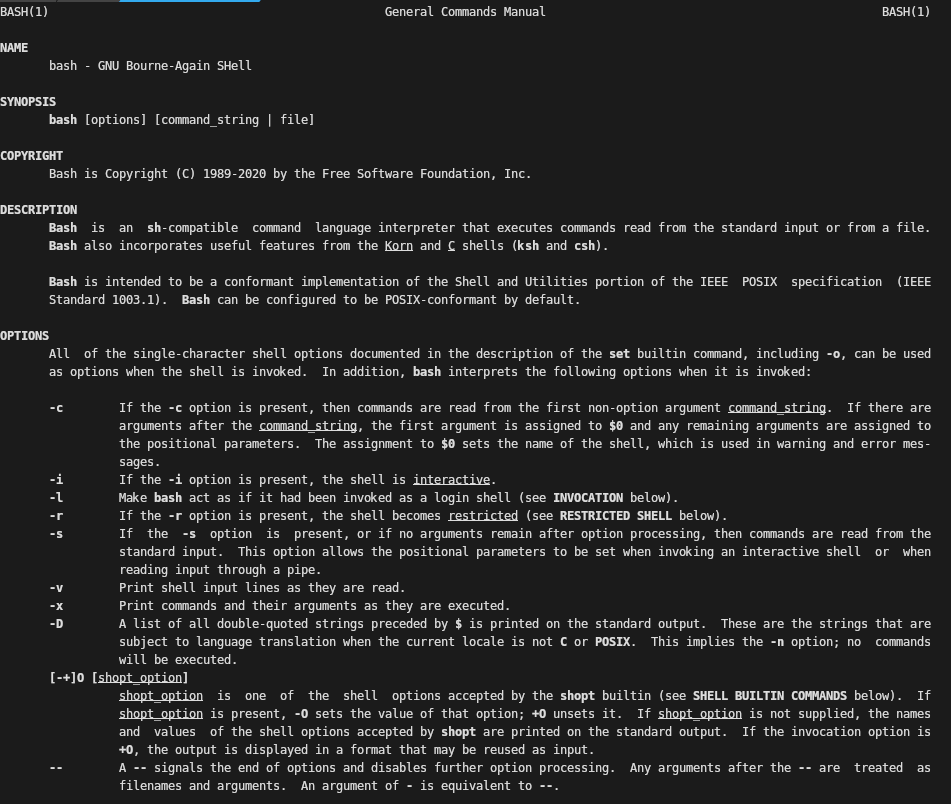 man bash - plain